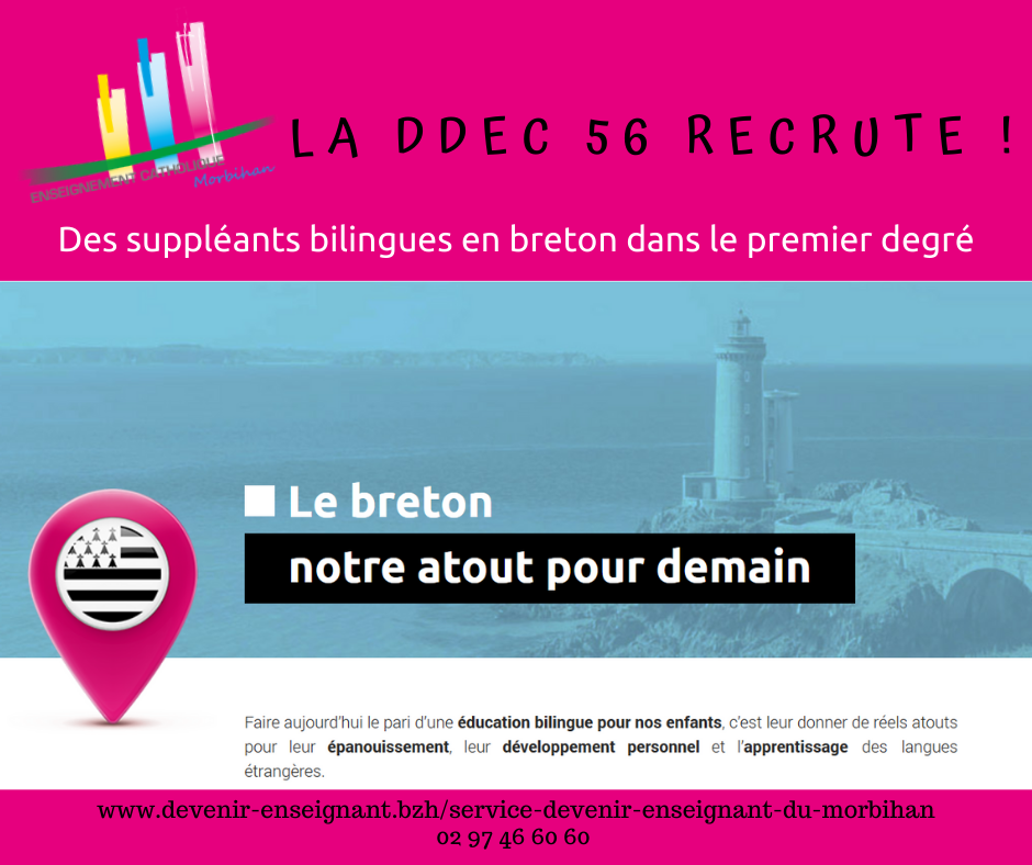 La DDEC56 recrute des suppléants bilingues breton 1er degré