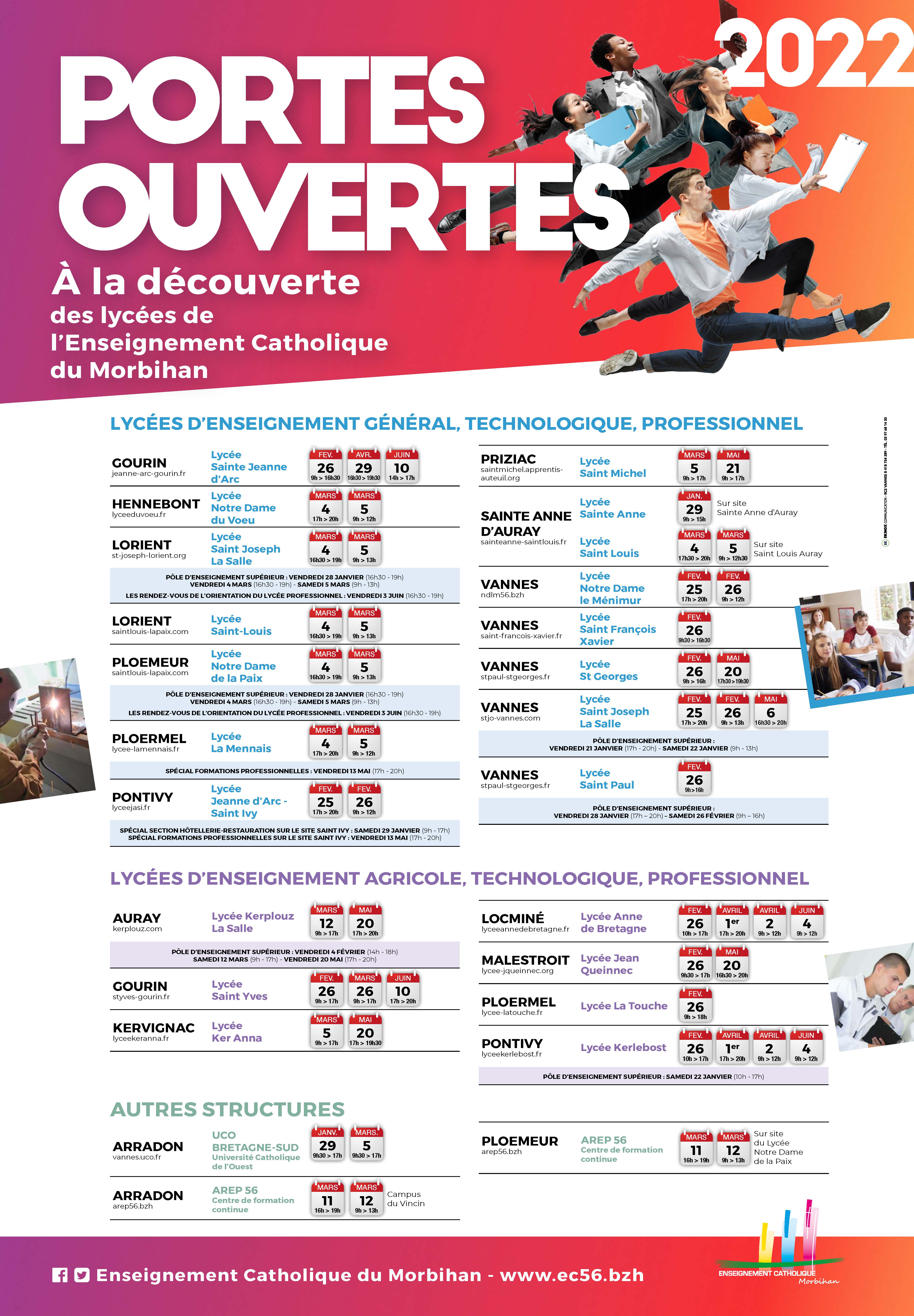 affiche portes ouvertes lycées EC56 2022