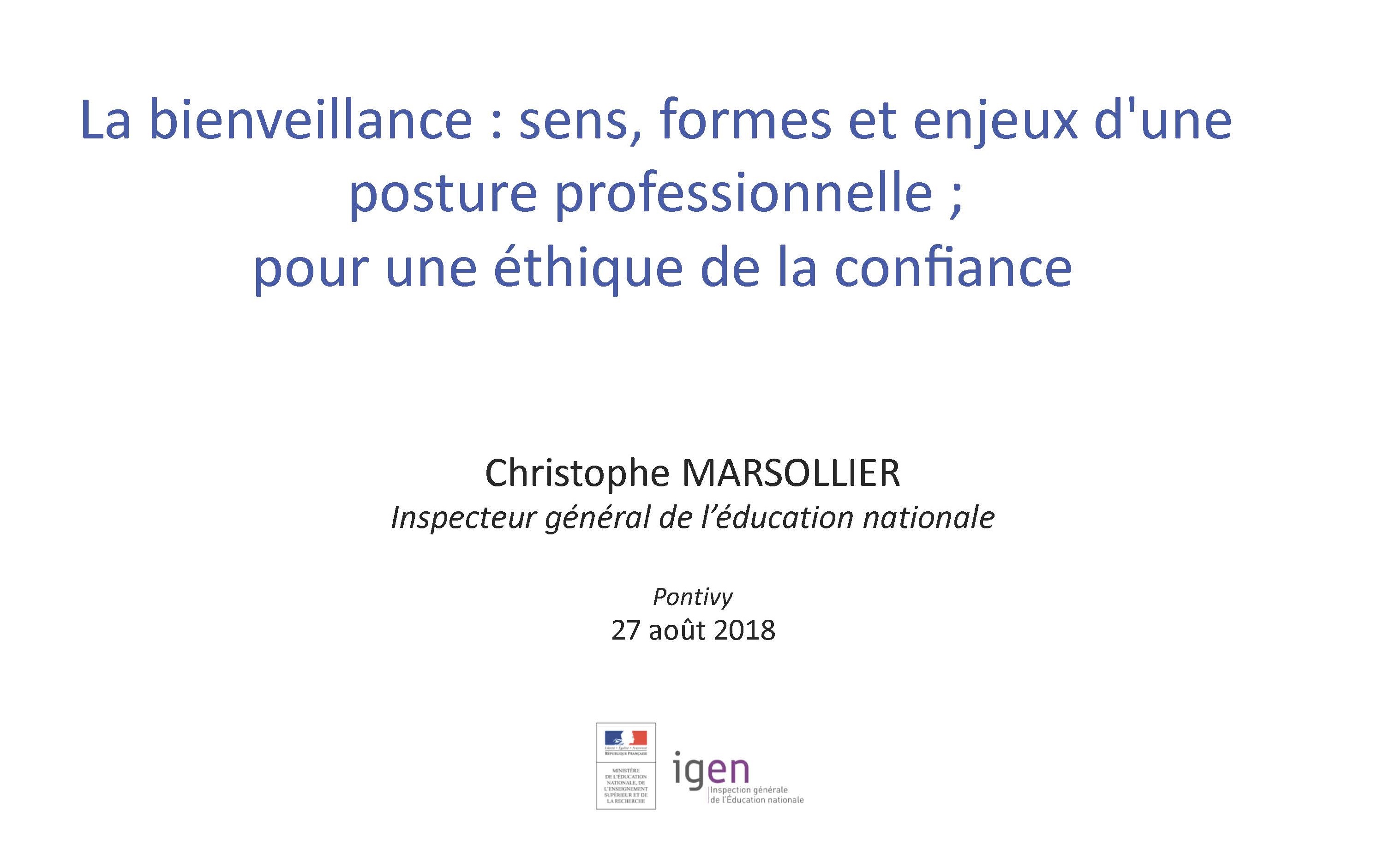 La bienveillance - Conférence de Christophe Marsollier