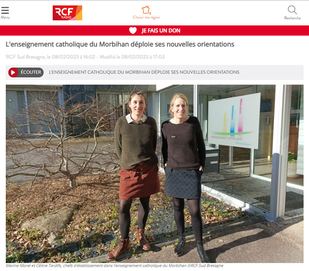 L'enseignement catholique du Morbihan déploie ses nouvelles orientations RCF 