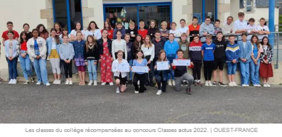 Classes Actus : Trois classes récompensées lors de la remise des prix dans les locaux de "Ouest-France"